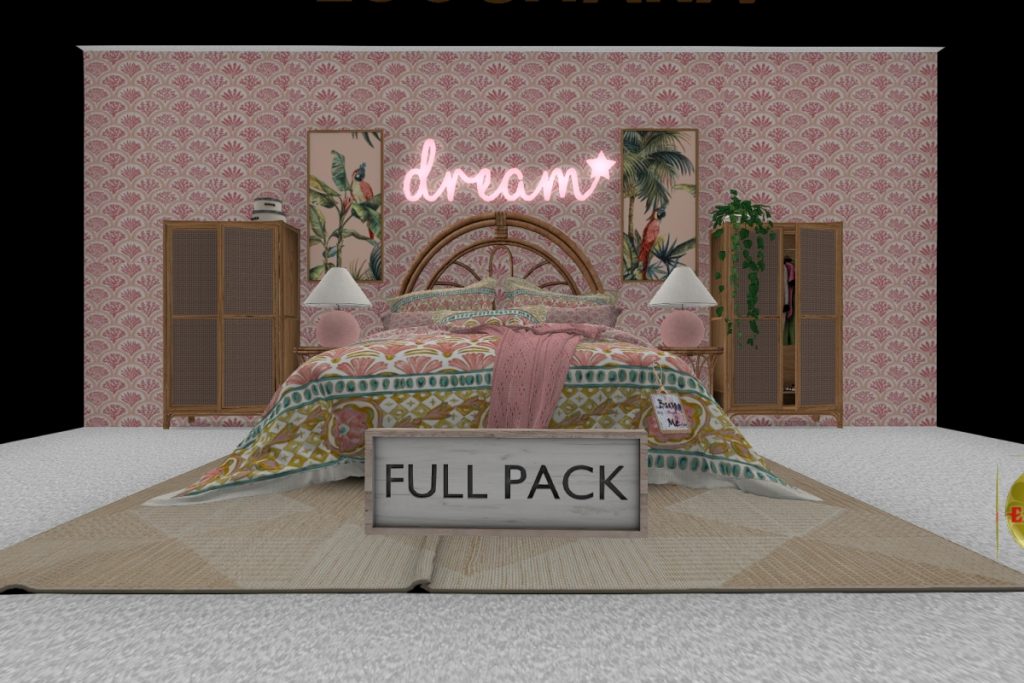 Hannah Bedroom Furniture &amp; Decor, L$599