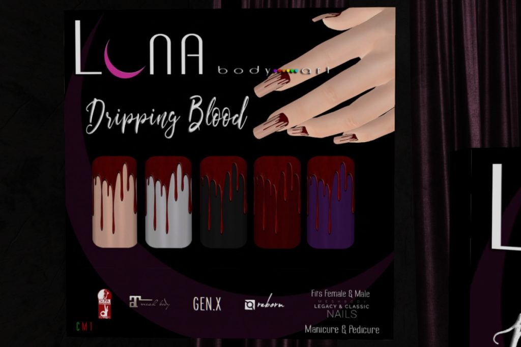 Dripping Blood Nail &amp; Pedi Set - GenX/Legacy/Reborn/Slink, L$150