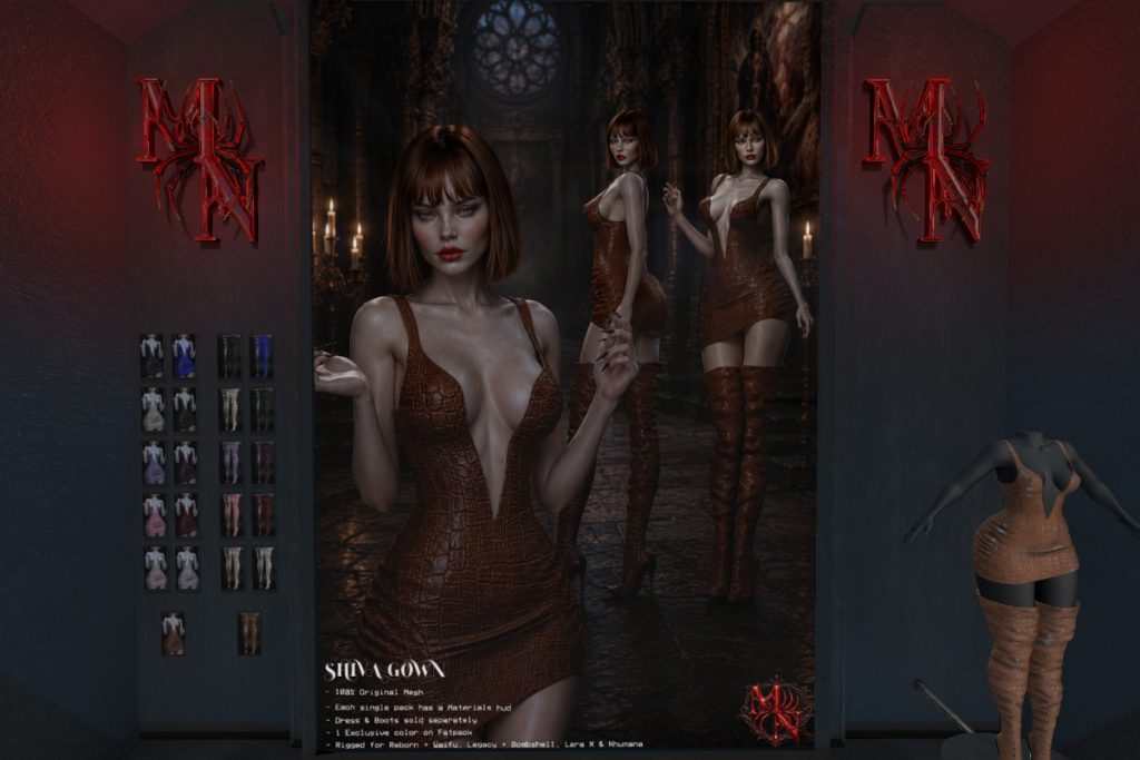 Synthetic Dress &amp; Boots - Legacy/MaitreyaX/Nhumana/Reborn/+mods, L$320-L$350 each/L$1990-L$2150 each FP