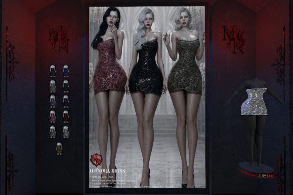 Leonora Dress - Legacy/MaitreyaX/Nhumana/Reborn/+mods, L$320 each/L$1990 FP