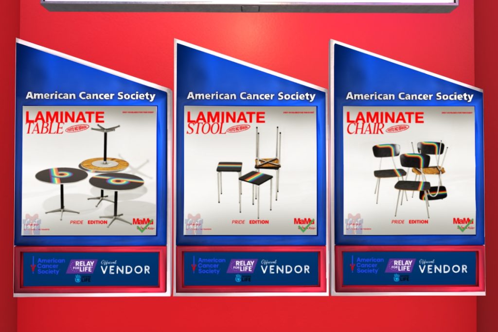 Laminate Table, Stool and Chair, L$260 each