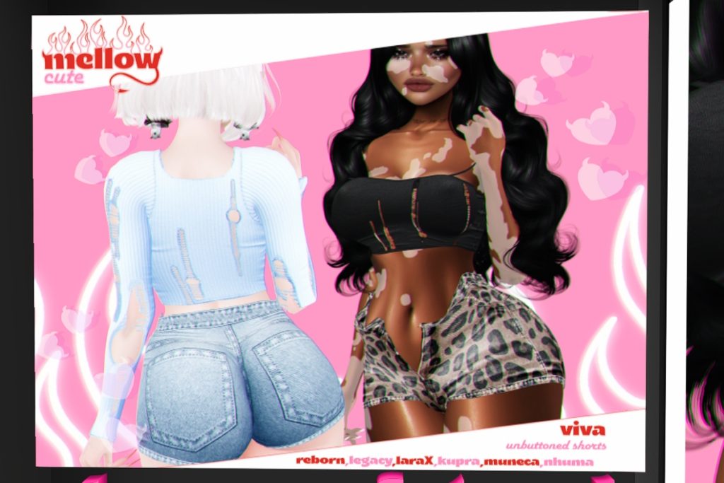 Viva Unbutton Shorts - Inithium/Legacy/MaitreyaX/Nhumana/Reborn/Yentements/+mods, L$269 each/L$1299 FP