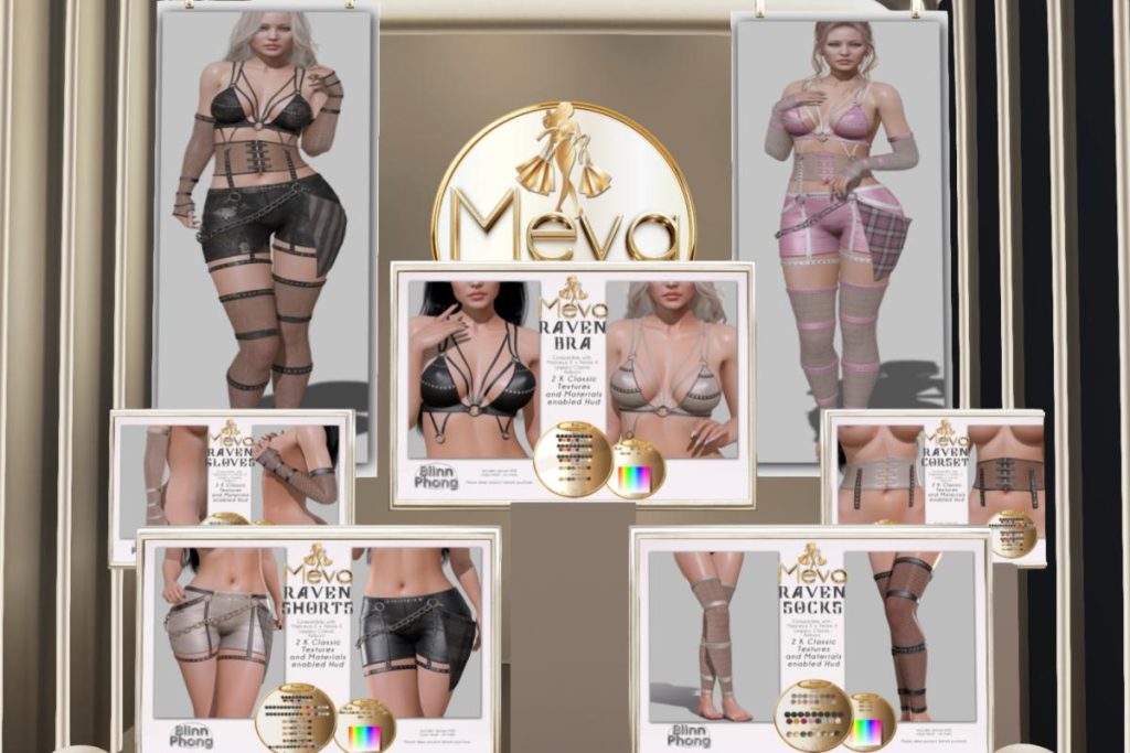 Raven Set - See Demos for Fits, L$280-L$460 each