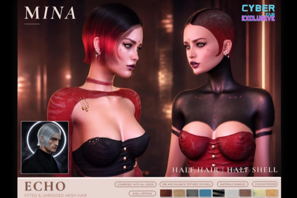 Echo Hair, L$350 each/L$950 FP