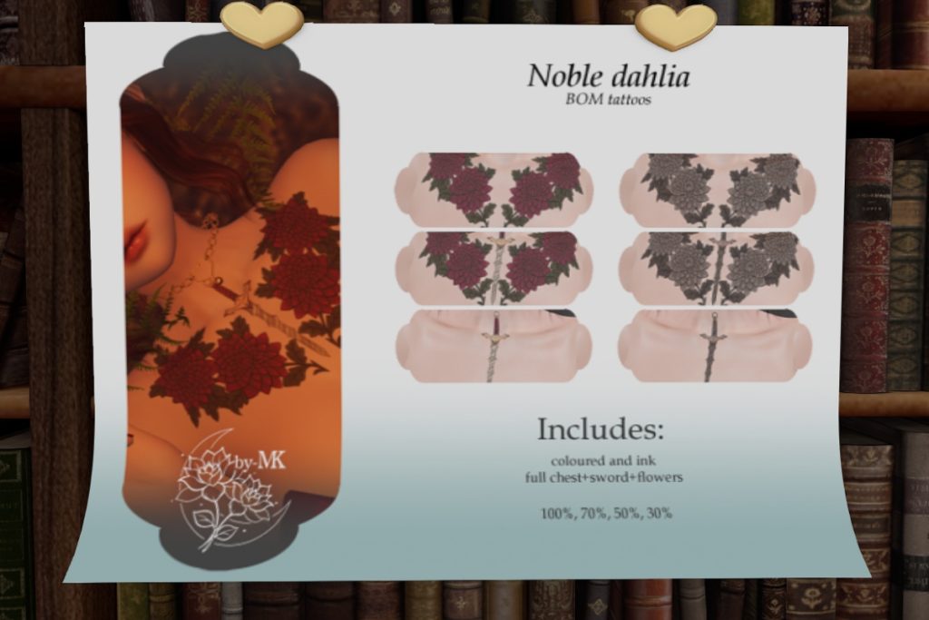 Noble Dahlia Tattoo - BOM, L$125