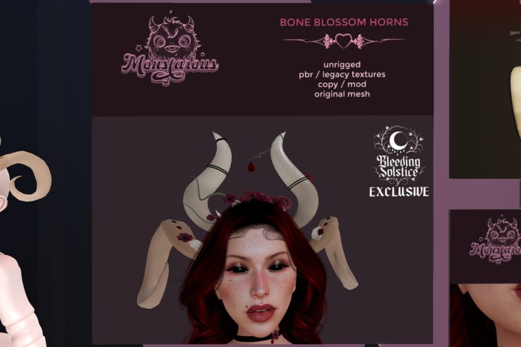 Bone Blossom Horns, L$150