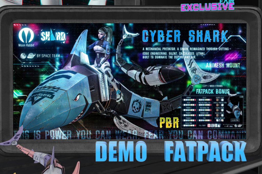 Cyber Shark, L$500 each/L$1500 FP