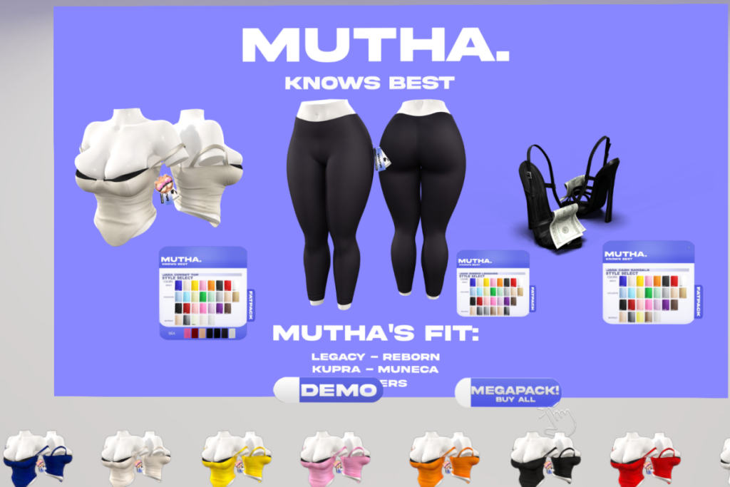 Mutha's Fit - Inithium/Legacy/Reborn/Yentements/+mods, L$305-L$325 each/L$2049 FP