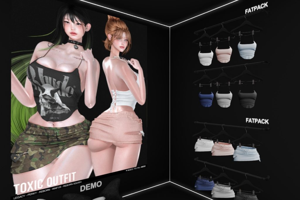 Toxic Top and Skirt - Legacy/Reborn/+mods, L$250 each/L$999 each FP