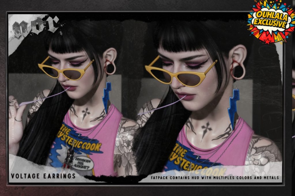Voltage Earrings, L$150 each/L$245 FP