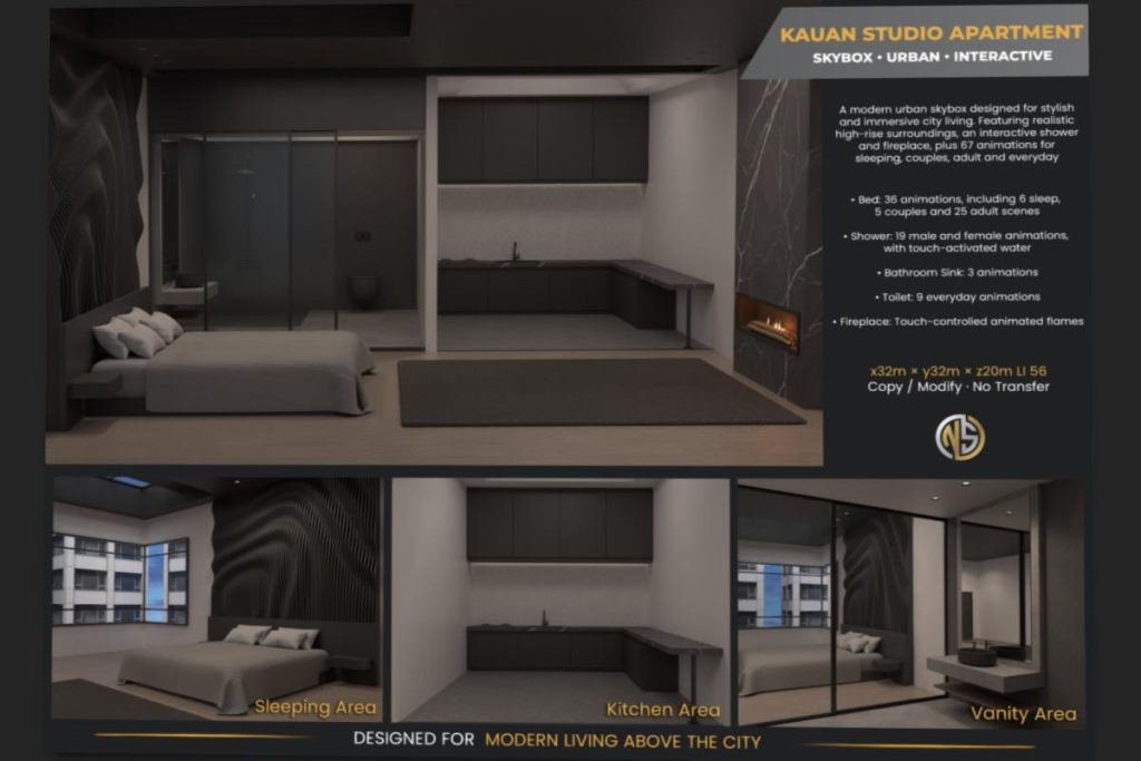 Kauan Studio Apartment, L$599-L$799 each
