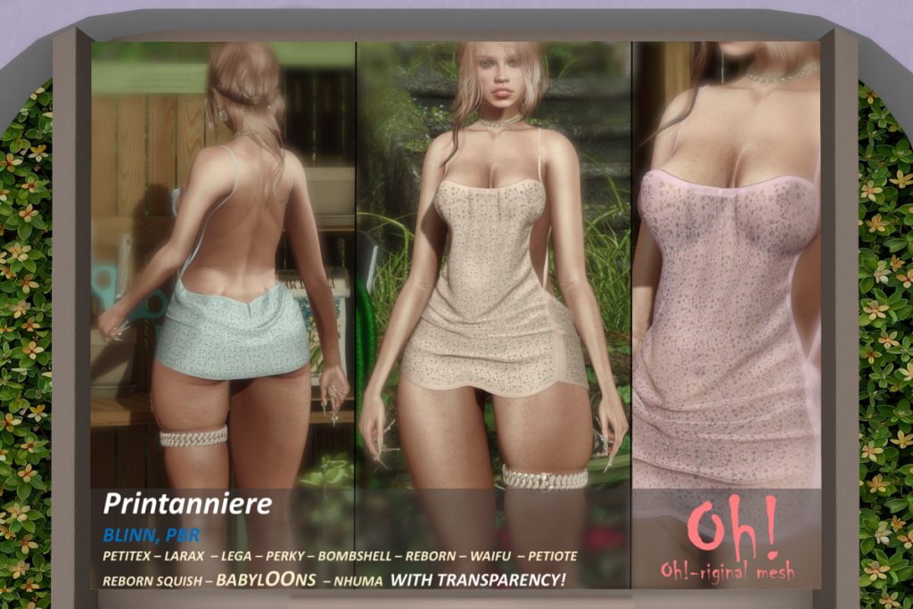 Printanniere Dress - Legacy/MaitreyaX/Nhumana/Reborn/+mods, L$699 each/L$1999 FP