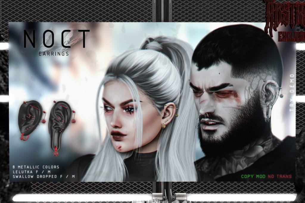 Noct Earrings - EvoX Ears F+M/Swallow Dropped Ears F+M, L$249