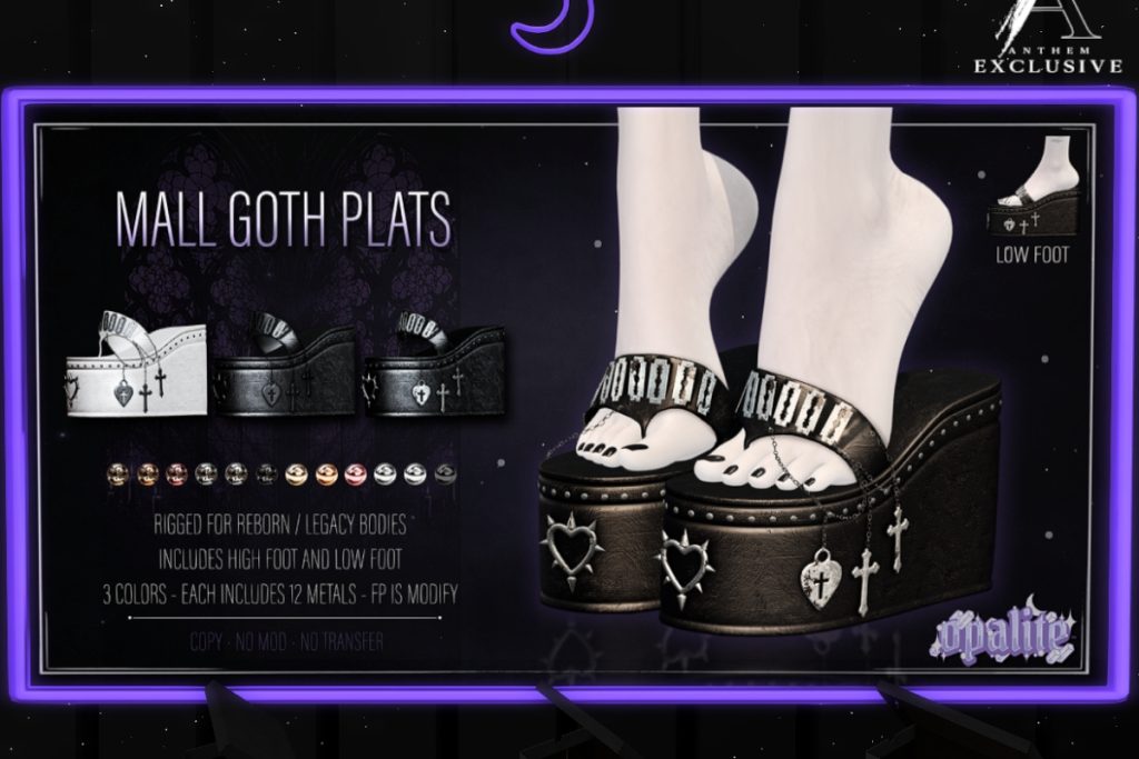 Mall Goth Plats - Reborn, L$399 each/L$899 FP