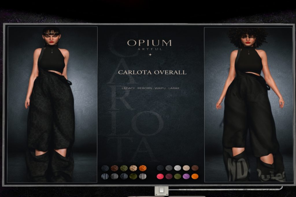 Carlota Overall &amp; Top - Legacy/MaitreyaX/Reborn/+mods, L$230-L$249 each/L$1299 FP