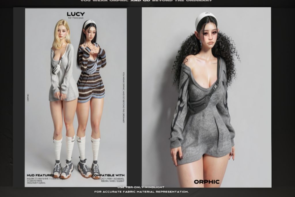 Lucy Knit Dress &amp; Fannypack - Legacy/MaitreyaX/Reborn/+mods, L$699 each/L$1599 FP