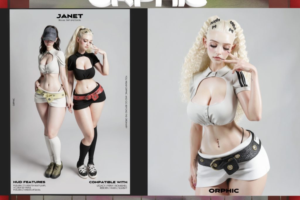 Janet Blouse, Skirt and Socks - Legacy/MaitreyaX/Reborn/+mods, L$699 each/L$1599 FP