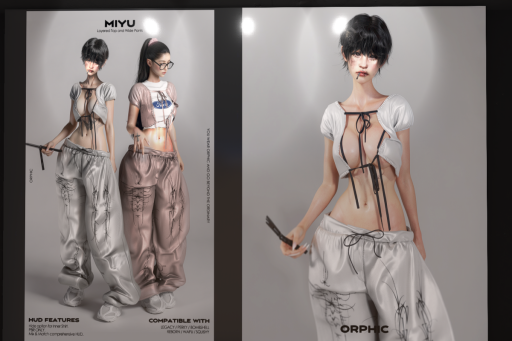 Miyu Top + Pants - Legacy/Reborn/+mods, L$799/L$1699 FP