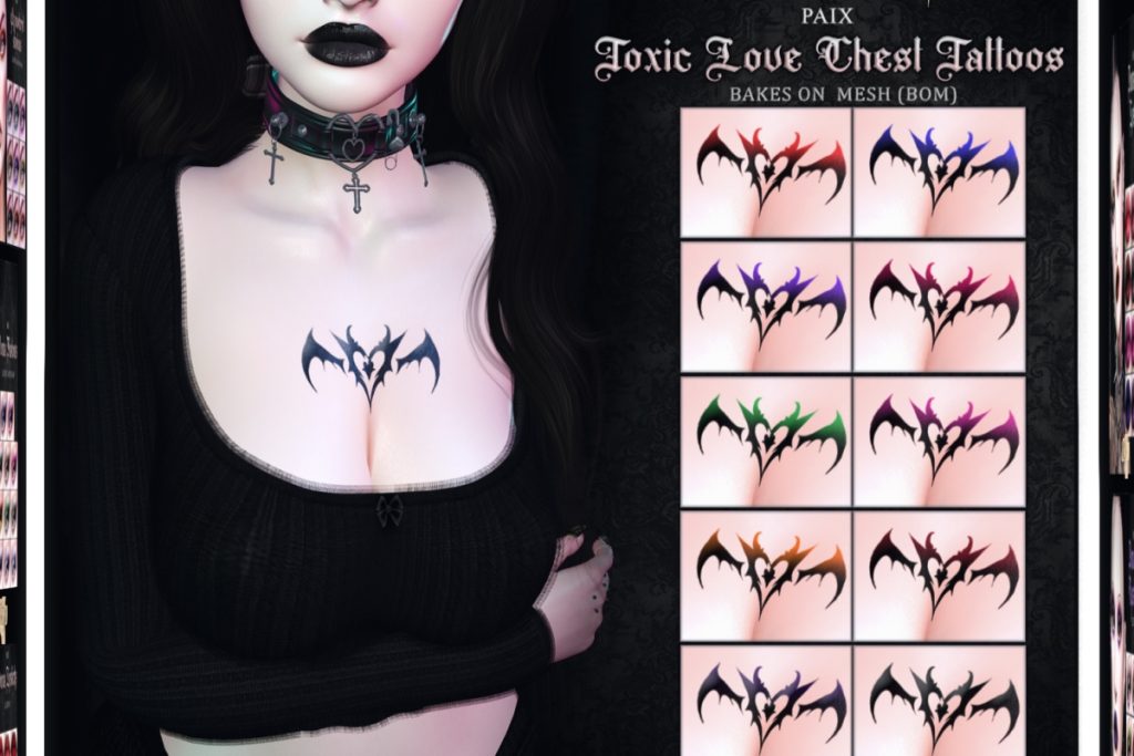 Toxic Love Chest Tattoo - BOM, L$199