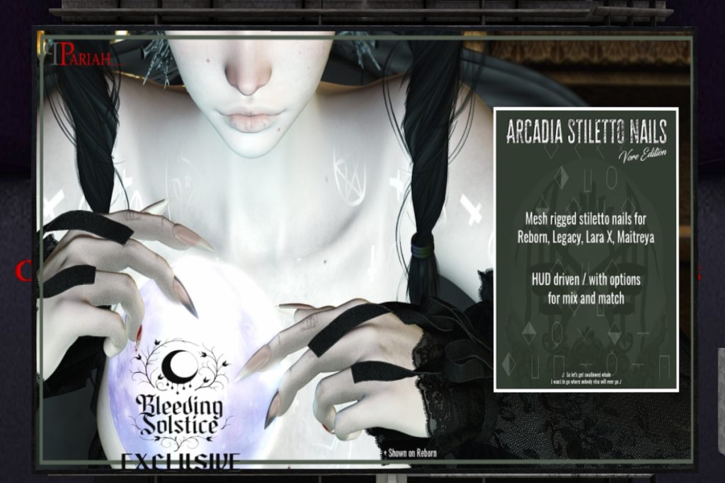 Arcadia Stiletto Nail Set - Legacy/Maitreya/Reborn/+mods, L$299 each/L$1000 FP