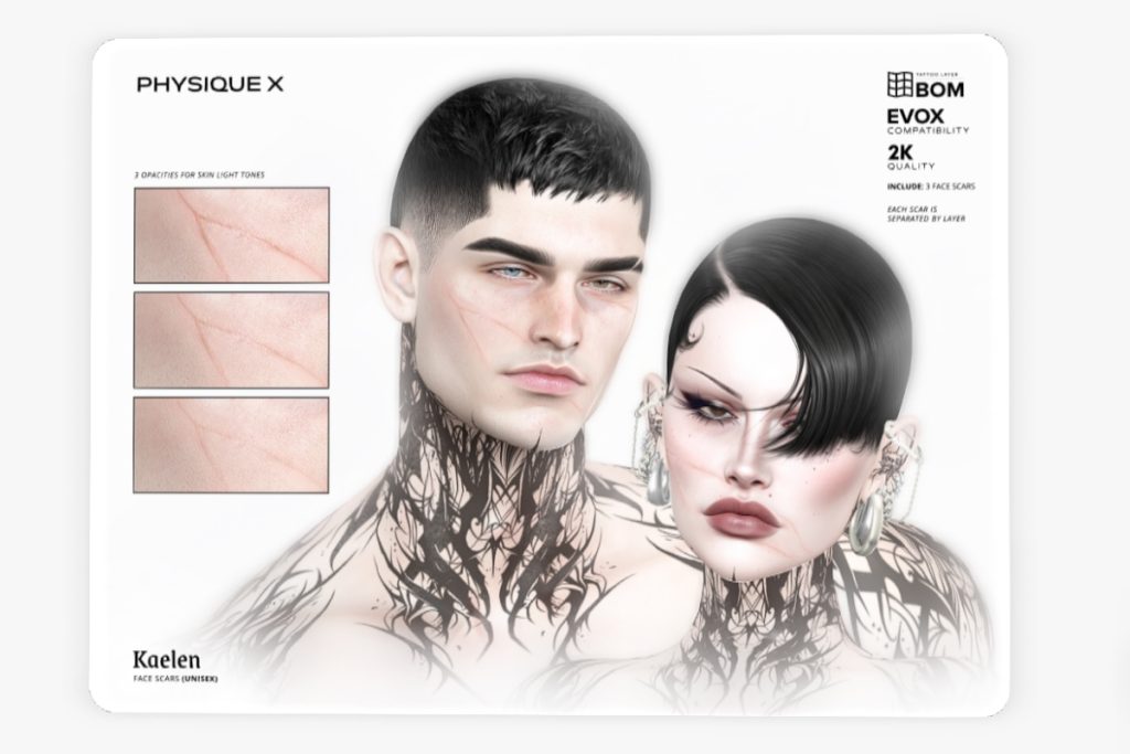 Kaelen Face Scars - EvoX, L$299