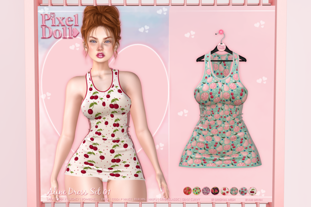 Aline Dress - Erika/GenX/Legacy/Maitreya/Reborn/+mods, L$399 each