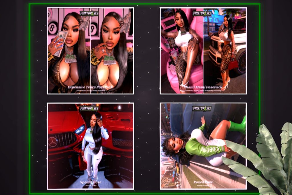 Expensive Tears,  Miami Mami, Spenda and Pozed Poses &amp; Props, L$250-L$399 each
