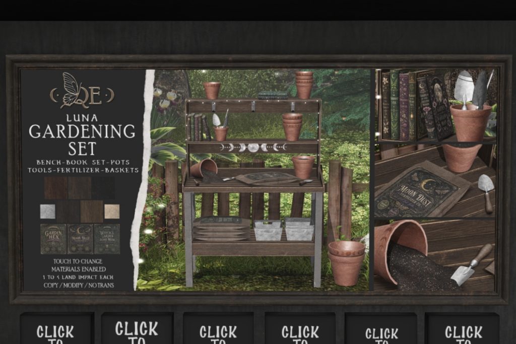 Luna Gardening Set, L$100-L$250 each/L$599 FP