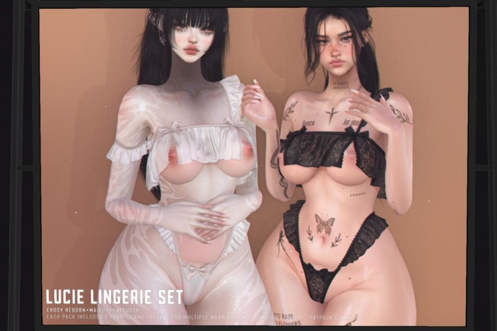 Lucie Lingerie Set - Reborn/+mods, L$350 each/L$1750 FP