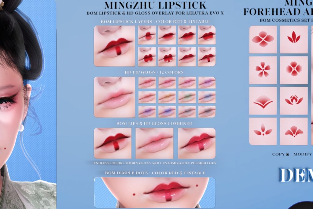 Mingzhu Lipstick - EvoX, L$325