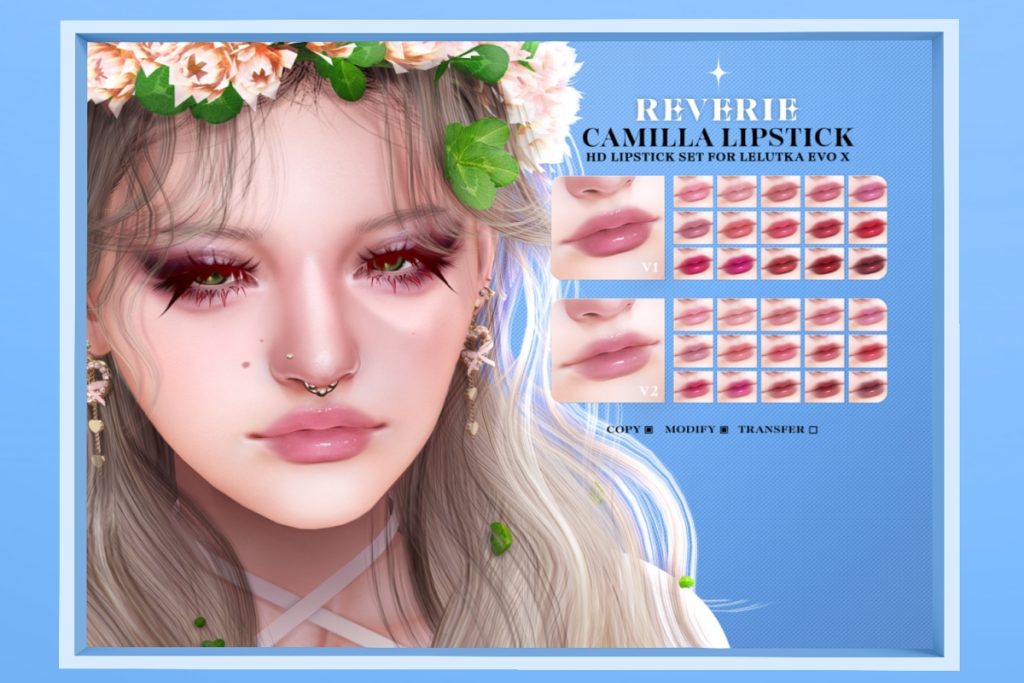 Camilla Lipsticks - EvoX, L$300 each/L$500 FP