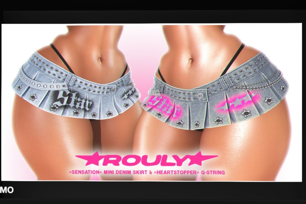 Sensation Mini Demi Skirt and Heartstopper G-String - Reborn/Yentements, L$299 each/L$999-L$1599 each FP