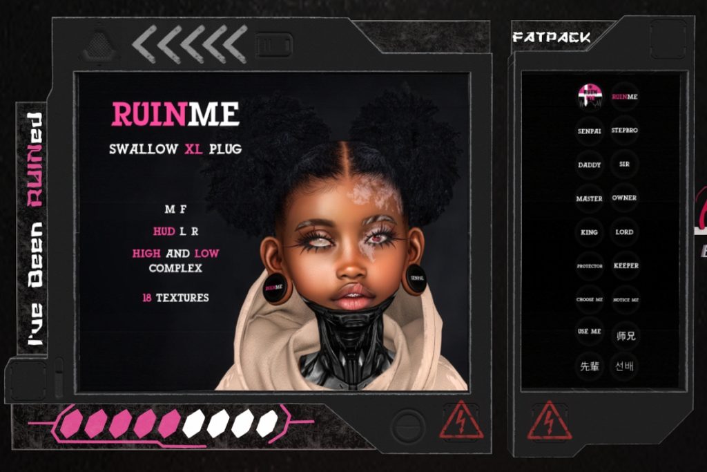 Ruin Me Plugs - Swallow XL F+M Ears, L$469