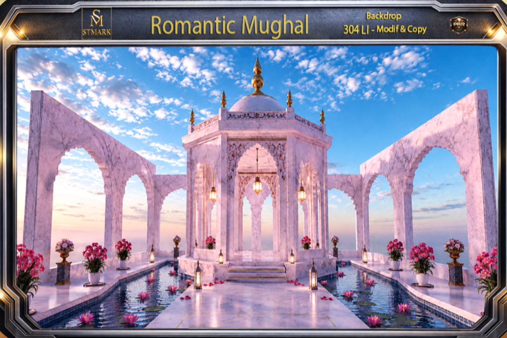 Romantic Mughal Backdrop, $L299
