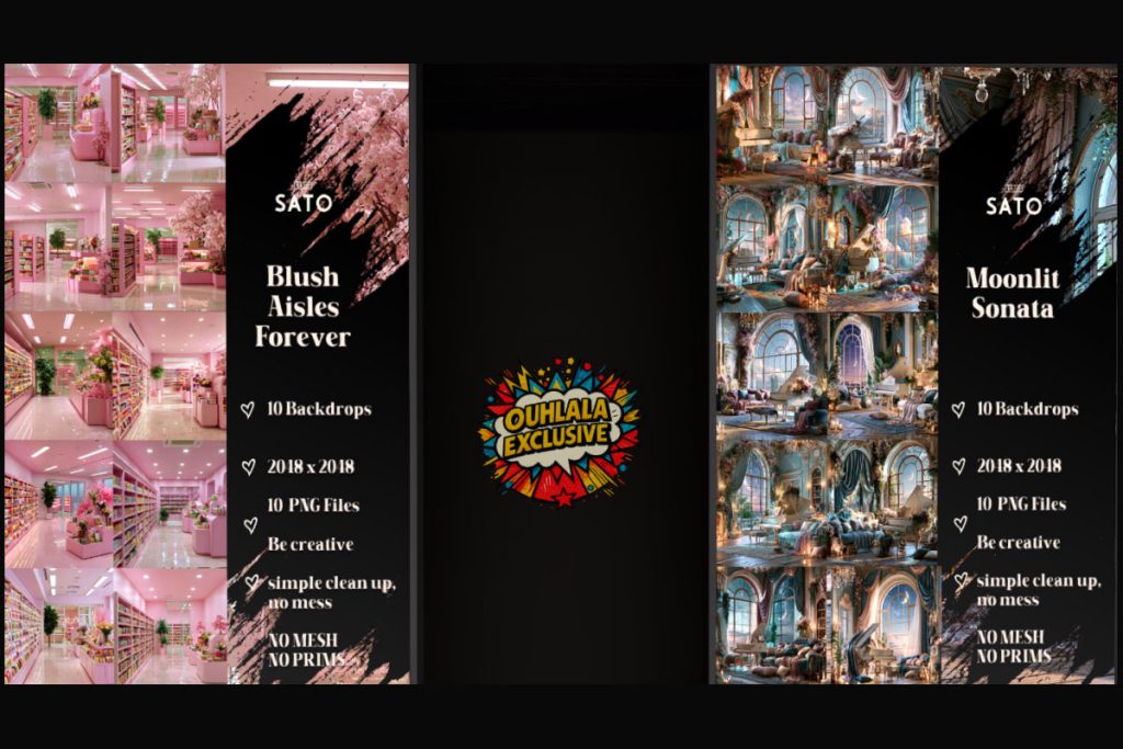 Blush Aisles Forever Backdrops &amp; Moonlit Sonata Backdrops - $L150 each