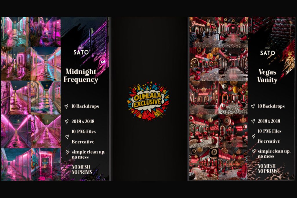 Midnight Frequency Backdrops &amp; Vegas Vanity Backdrops - $L150 each