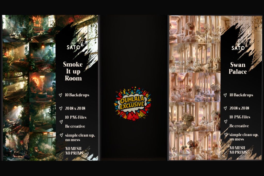 Smoke It Up Room Backdrops &amp; Swan Palace Backdrops - $150 each