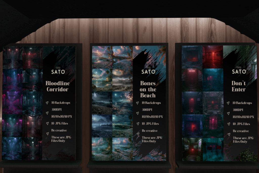 Various Backdrops, L$150 each