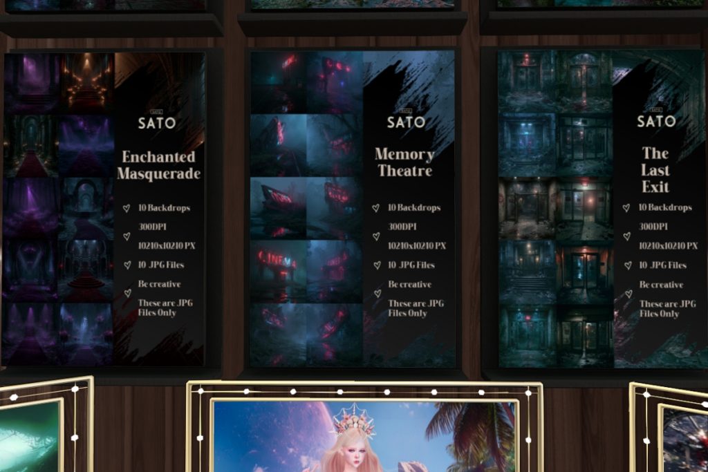 Various Backdrops, L$150 each