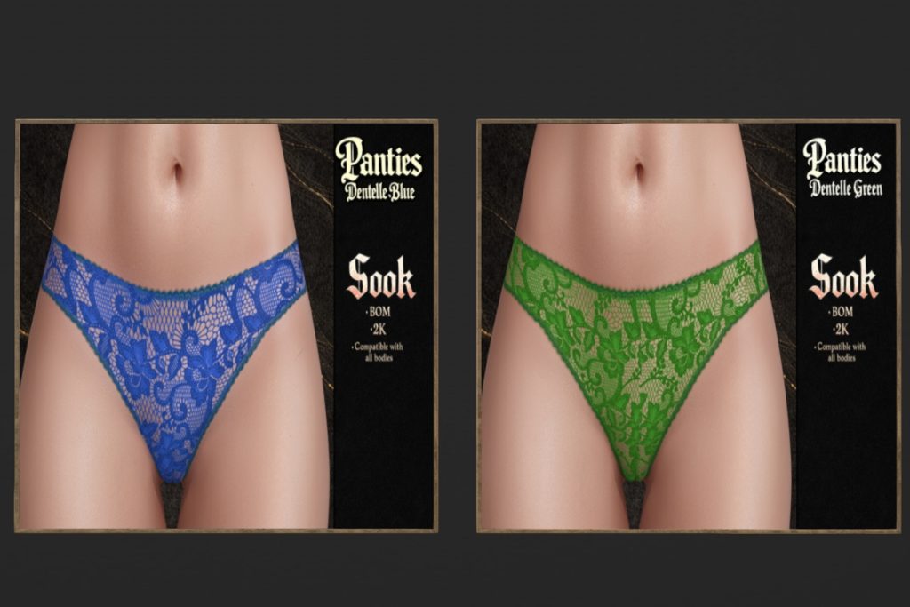 Dentelle Panties - BOM, L$119 each/L$359 FP
