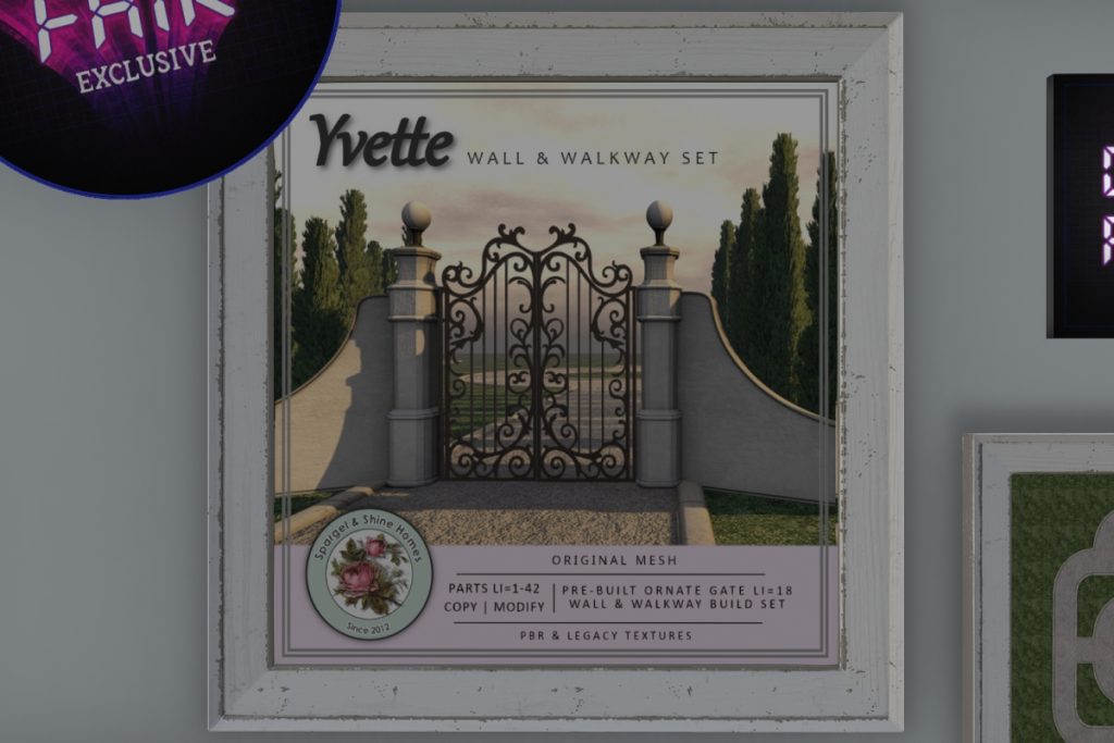 Yvette Wall &amp; Walkway Set, L$650