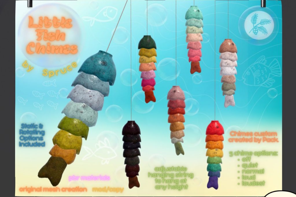 Little Fish Windchime, L$199 each/L$599 FP