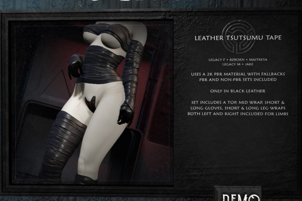 Leather Tsutsumu Tape - Jake/Legacy F+M/Maitreya/Reborn, L$475
