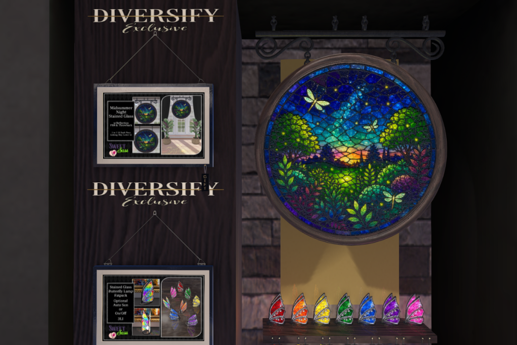Midsummer Night Stained Glass/Stained Glass Butterfly Lamp - $L125 - $L250 each/$L600 FP