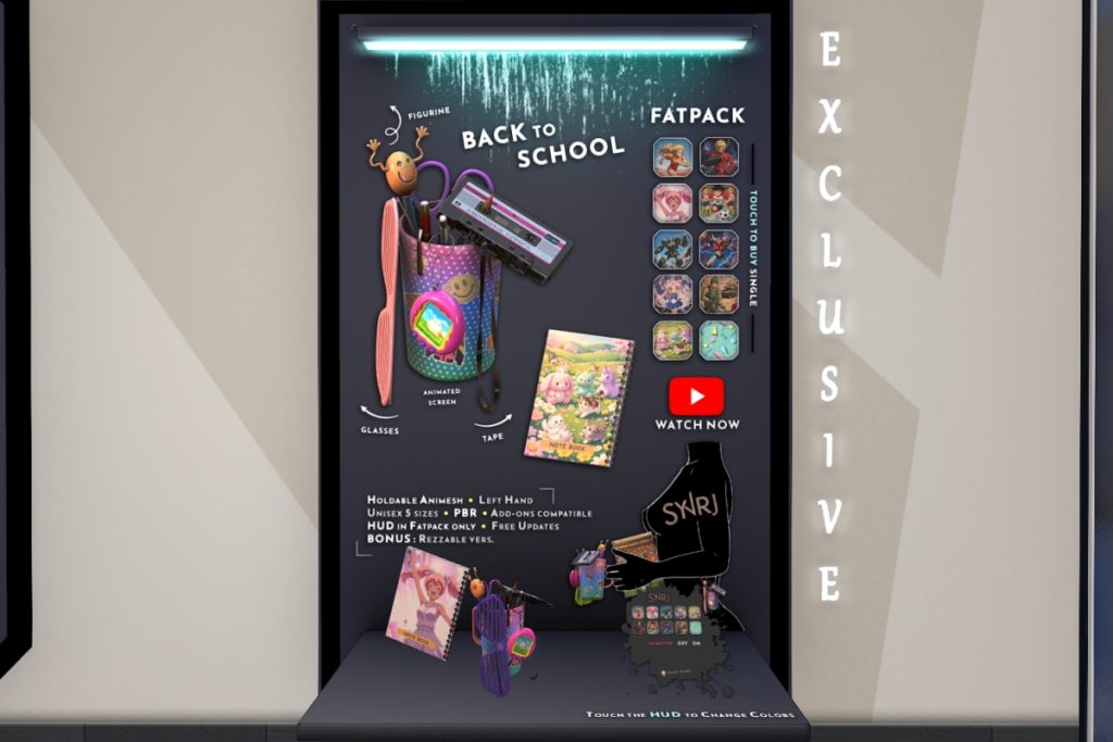 Back to School Accessories, L$295 each/L$845 FP