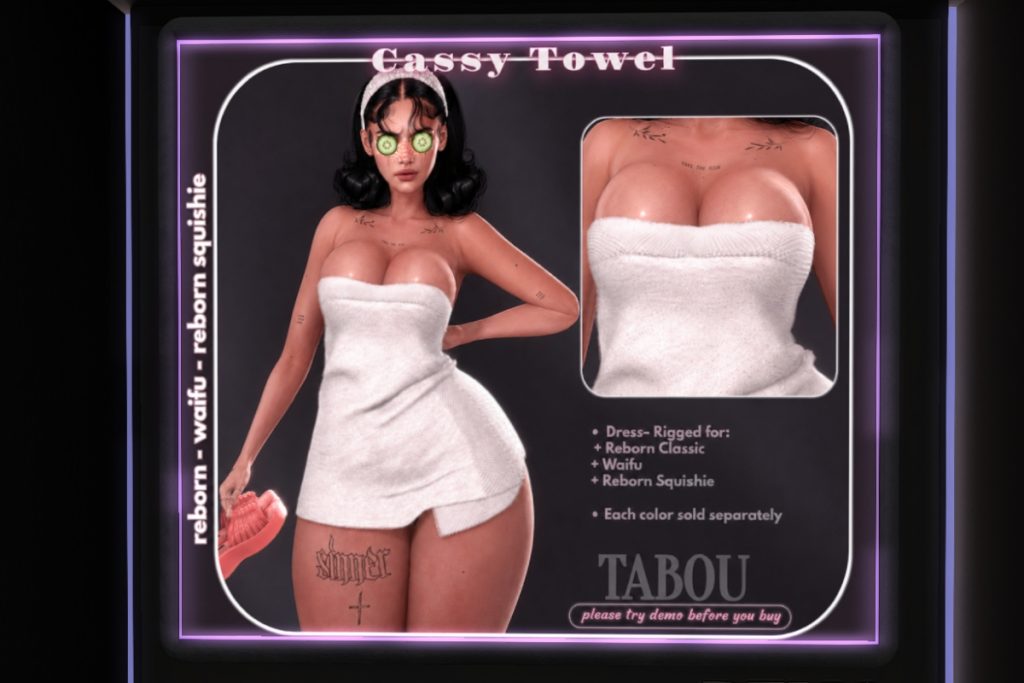 Cassy Towel - Reborn/+mods, L$299 each