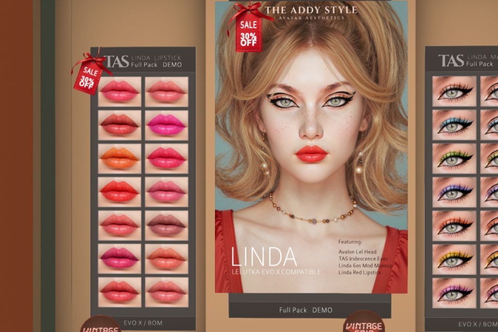 Linda Lipstick - Evox, L$300/L$1750 FP w/ Eye Makeup