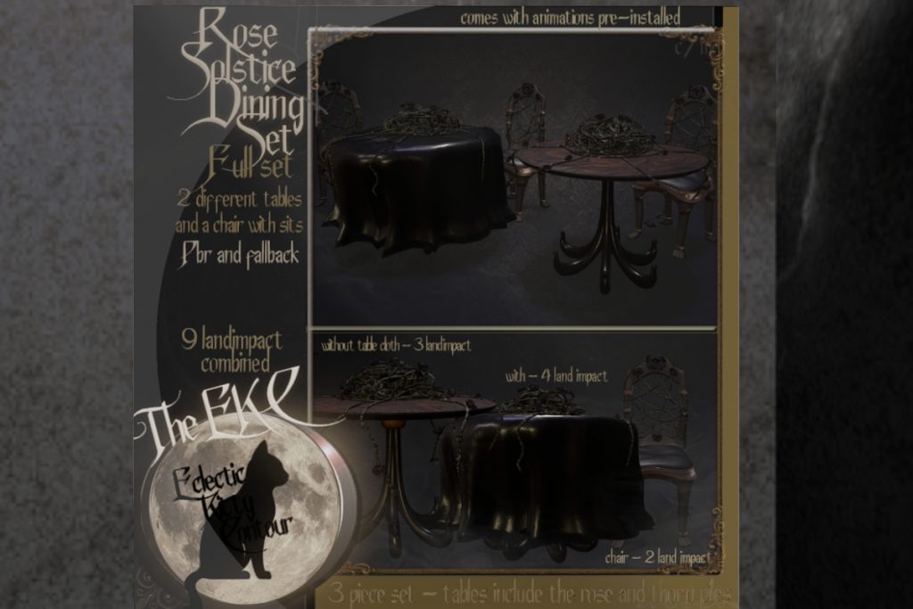 Rose Solstice Dining Set, L$250