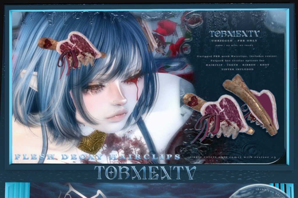 Flesh Decay Hairclips, L$325 each/L$499 FP