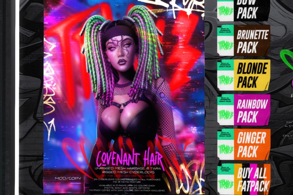 Covenant Cyberlox, L$299 each/L$1000 FP